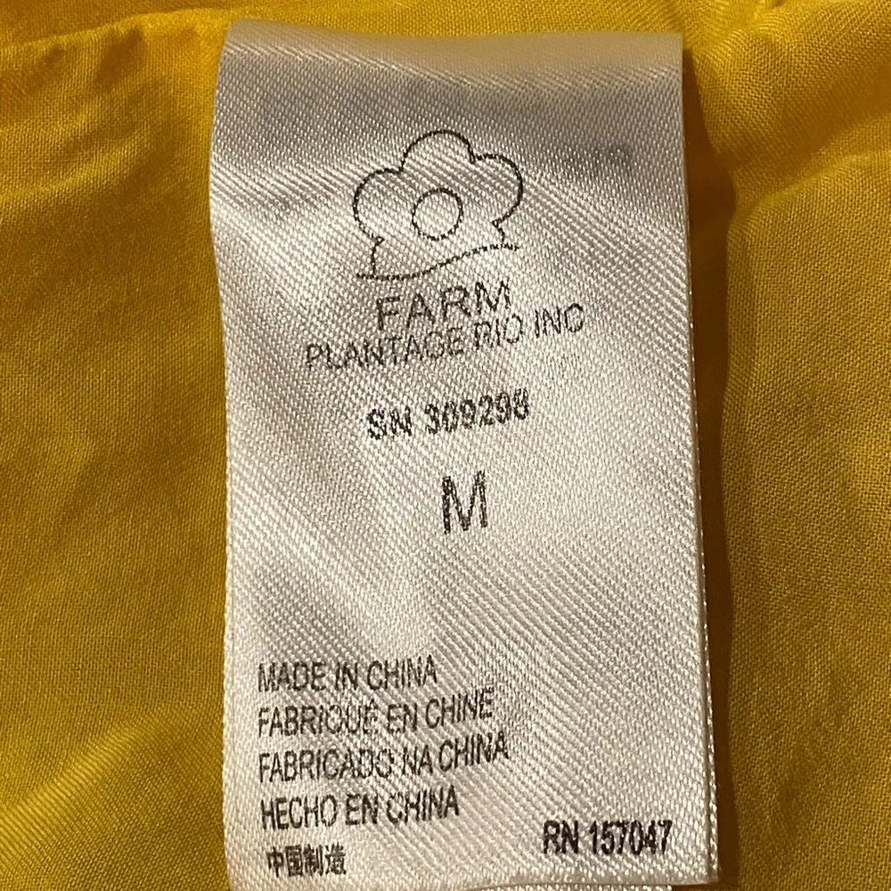 FARM Rio Romantic Garden Yellow Pink Plunge Midi Dress Size M - Picture 12 of 13